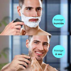 Mini rasoir électrique compact pour hommes, double lame, tête flottante, étanche IPX7, utilisation humide et sèche, interface en allemand - Product Image 1