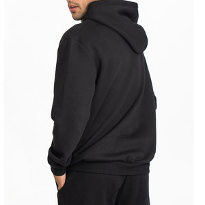 Conjunto de chándal con capucha y Jogger negro liso, ropa de invierno de lana suave, traje informal cómodo unisex, sudadera cálida, pantalones de chándal - Product Image 5