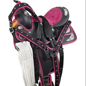 Selle synthétique occidentale de haute qualité avec produits de course de chevaux anglais assortis - Product Image 1