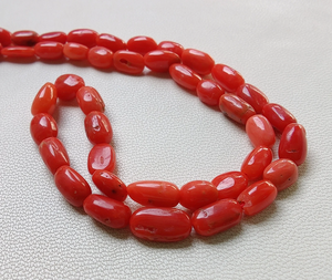 Cuentas de forma ovalada de hilo de Coral rojo Natural de 16 pulgadas, cuentas pulidas lisas, cuentas sueltas de piedras preciosas, fabricación de joyas S047 - Product Image 3
