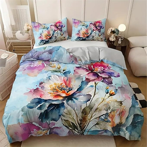 Juego de cama King Size 100% de algodón puro con estampado personalizado, dormitorio de lujo, hogar decorativo, suministro OEM - Product Image 2