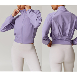 2025 Otoño Invierno chaqueta con cremallera bolsillos laterales secado rápido transpirable Citywalk abrigo al aire libre señora rompevientos gimnasio Fitness Yoga Tops - Product Image 2