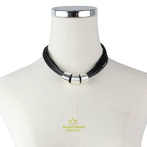 Made in India Woman Look Attractive Metal and Cotton Luxury Handmade Resin Short Fancy Necklace Fancy Wedding Gift X Mas - Product Image 1