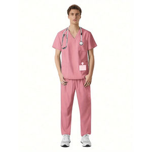 Vente en gros d'uniformes médicaux personnalisés World Scrubs pour femmes Mans Set Stretch Scrub Top Pants avec multi-poches Yoga - Product Image 4