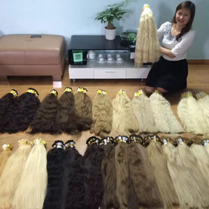 Producto superior Extensión de cabello Cabello de color oscuro ondulado natural a granel Precio al por mayor Sin caída Sin enredos Listo para enviar - Product Image 6