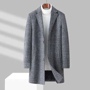 Manteau d'affaires britannique hommes veste en laine hiver coton lourd mince mélange manteau décontracté Trench Coat chaud - Product Image 6
