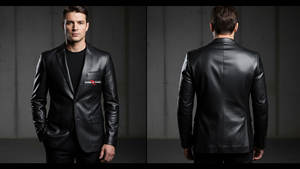 Veste en cuir pour homme, nouvelle mode d'hiver, col montant, imperméable, respirante, haute qualité, doublure en polaire personnalisable, double devant - Product Image 3