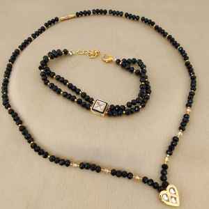 High Quality Gold Plated <b>Black</b> Pearl Manglesutra <b>Bracelet</b> Elegant Brass Jewelry for <b>Women</b> for Weddings and Casual Wear - Product Image 5