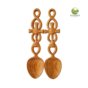 Mini cuchara de madera de 10 ml con diseño floral y mango ecológico para servir té - Product Image 5