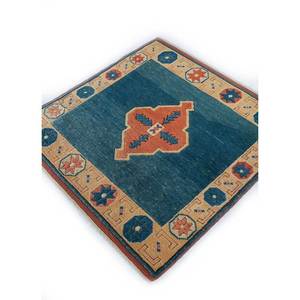 Tapis en laine noué à la main Nuray bleu, motif géométrique, 9x12 rectangulaire - pour salon ou chambre à coucher, modèle Pae-1251 - Product Image 2