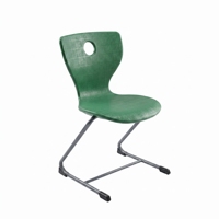 Silla Escolar Moderna de Plástico Verde con Patas de Metal y Respaldo Sólido, Marca ARSU, Altura Ajustable, Monobloque para Niños
