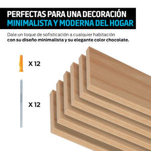 Ripiani galleggianti in legno 6 pezzi 30x15 cm - Product Image 3