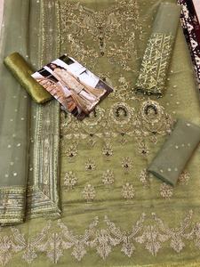 2022 verano boda alto vestido étnico indio paquistaní último bordado Gharara traje pesado Organza secuencia trabajo Salwar Kameez - Product Image 2