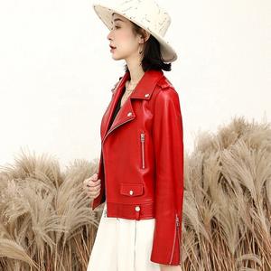 เสื้อแจ็คเก็ตแขนยาวสำหรับผู้หญิง, เสื้อแจ็คเก็ตหนังแท้ระบายอากาศ - Product Image 2