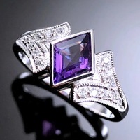 Bague de cocktail vintage en argent sterling fait main avec pierre d'améthyste naturelle indienne, bijoux fins pour mariages et fiançailles, vente en gros