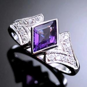 Anillo de plata de estornino 925 hecho a mano con piedra de amatista natural india, joyería fina para bodas y compromisos, lote al por mayor - Product Image 2