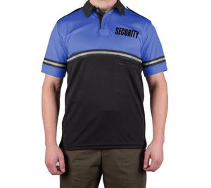 Polos de sécurité personnalisés deux tons à vélo de patrouille haute visibilité polos pour hommes avec poche à fermeture éclair à rayures réfléchissantes - Product Image 6