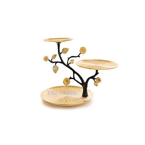 Servidor de pasteles de primera calidad Soporte de chocolate Tamaño y forma personalizados Soporte para servir pasteles en color dorado y negro - Product Image 1