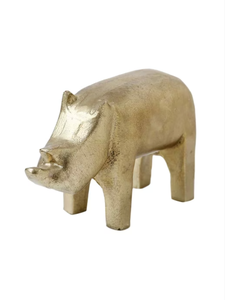 AK Laiton Classique Rhino Sculpture en Métal Laiton Vieilli Antique Petite Table Décor Showpiece pour la Maison ou le Bureau - Product Image 4