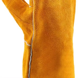 Guantes de soldadura para hombre con logotipo personalizado impreso, guantes de soldador de cuero de vaca, protección contra el calor, guantes de construcción - Product Image 5