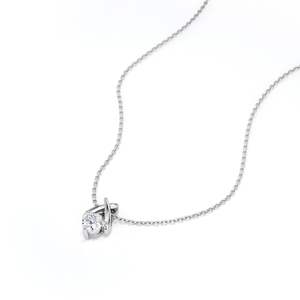 X-Shaped Round Cut Real <b>Diamond</b> Pendant <b>Necklace</b> in 18K White Gold over <b>Silver</b> - Product Image 2