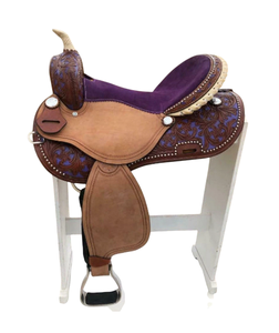 Selle Western en cuir véritable de qualité supérieure pour l'équitation et les courses de barils - Product Image 1