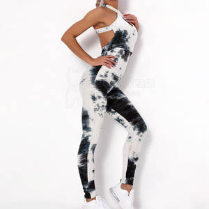 Mono Deportivo Elástico Personalizado con Estampado Tie Dye, Hecho a Medida, de Poliéster sin Mangas para Entrenamiento, Precio al por Mayor - Product Image 3