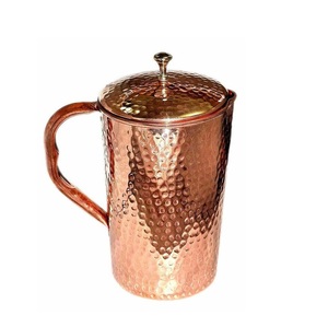 Pichet en cuivre pour ustensiles de cuisine fabriqué en Inde à bas prix Pichet à eau ayurvédique en cuivre personnalisé avec couvercle idéal pour la digestion - Product Image 3