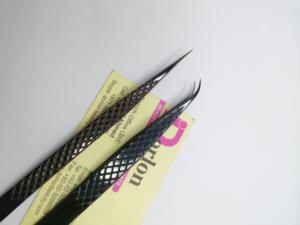 Diamant Grip Noir Plasma Cils Pince À Cils Durable Haute Qualité En Acier Inoxydable C Courbé Pointu Professionnel Pince À Cils - Product Image 3