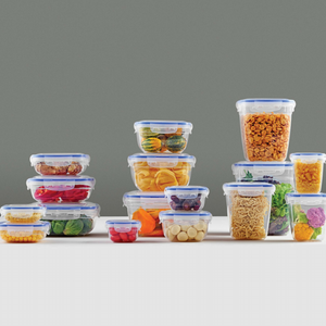 Ensemble de contenants alimentaires en plastique de style européen CATEEM modèle 30004, polyvalents, multi-pièces, avec couvercles hermétiques pour la cuisine - Product Image 2