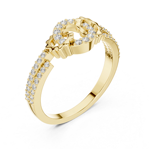 Anillo de Boda de Oro Amarillo de 14K con Diamante Redondo Cultivado en Laboratorio para Mujer |   Diamante Cultivado en Laboratorio - Product Image 5