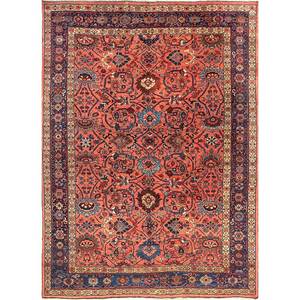 Tapis en laine noués à la main Aalam, motif médaillon rose et violet, pour la décoration du salon, tapis de couloir 9x12, nouveau produit - Paem-367 - Product Image 1