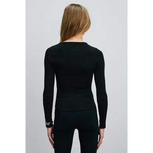Chemisier à manches longues boutonné sur le devant à col rond pour femme GRIMELANGE CIELO - Product Image 5