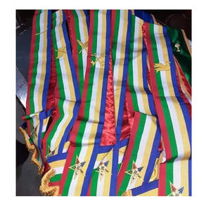 Masonic Regalia Order of Eastern Star Sashes Masonic OES Regalia Set with Gold <b>Fringe</b> <b>Top</b> Win Master High Quality HandEmbroidery - Product Image 1