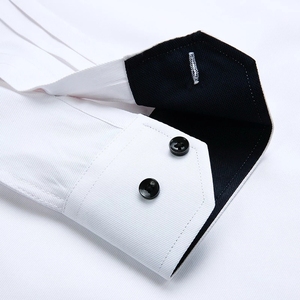 Chemise habillée décontractée pour homme à imprimé floral en popeline Oxford 60% coton 40% polyester à manches longues avec poignets mousquetaires et col classique infroissable - Product Image 4