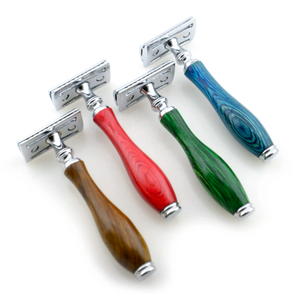 Rasoir de sécurité professionnel à double tranchant pour hommes et femmes Manche en bois naturel Forme de poudre durable et durable - Product Image 2