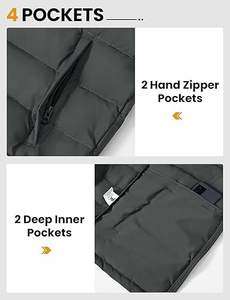 Venta Directa de Fábrica, Chaleco Acolchado con Cierre y Cuello en V, Personalizable, Transpirable, de Alta Calidad, para Hombre, Invierno, Casual - Product Image 5