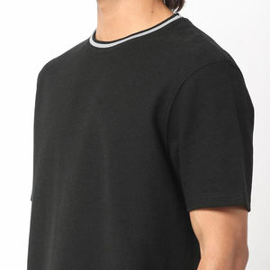 Proveedor directo de fábrica Camisetas de cuello redondo para hombres Venta al por mayor Streetwear Loose Fit Men Drop Shoulder T Shirt - Product Image 5