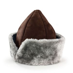 หมวกหนังทำมือ บอร์ค นูบัค สีน้ำตาลเข้ม สีเทา ขนสัตว์ หมวกฤดูหนาว - Product Image 3