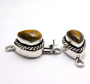 Fermoir de fabrication de bijoux en argent étourneau plaqué or 18 carats antique B628 Boîte de dépôt 1 brin 2 brins 3 brins 21X14X10MM - Product Image 2