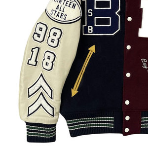 Alta calidad Vintage invierno otoño hombres cuero béisbol Letterman Varsity chaqueta fabricante personalizado tela de lona - Product Image 4