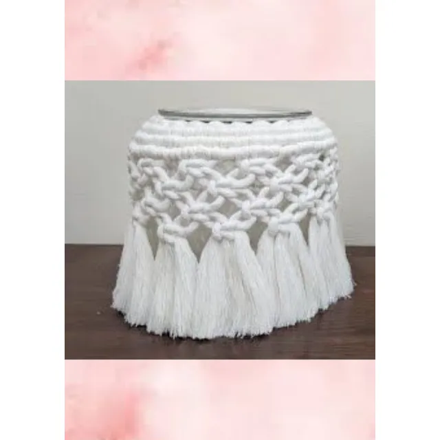 Buy Macrame Candle Holder Online In India Macrame candle holder is made out of pure cotton single strand macrame threads