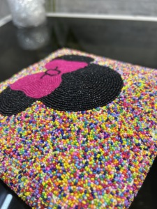 Sac à main pochette perlée pour femme élégante grande capacité en coton imperméable écologique fermeture à bouton sac portable durable - Product Image 2