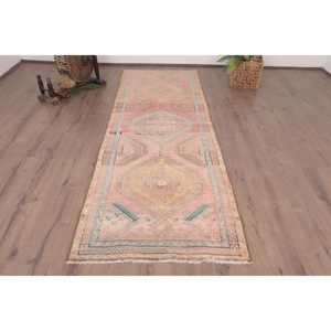 3.1x8.7 ft <b>Runner</b> Turkish <b>Rug</b>, Pink Southwestern Vintage <b>Rug</b> - Product Image 1
