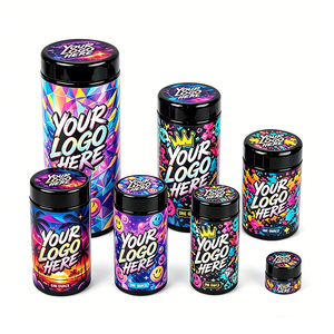 Factory Custom UV Black Violet <b>Glass</b> Jar 50ml 100ml 200ml 500ml 1000mlCR Lid Inner Liner Airtight Smell Proof <b>Packaging</b> - Product Image 1