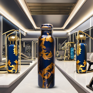 Botella de agua de cobre BPA ecológica, diseño elegante a prueba de fugas, hidratación directa, tapa térmica reutilizable, vasos de acero inoxidable - Product Image 1