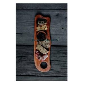 Plateau unique en bois de manguier avec motif de poisson Plateau de service de fruits fait à la main rustique Parfait pour les portions de collations, de fruits ou de fromage - Product Image 6