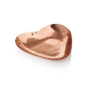 Plateau de service en métal plaqué cuivre Design personnalisé Plateau de vente en gros fait à la main Plateau en métal de luxe en forme de coeur - Product Image 1