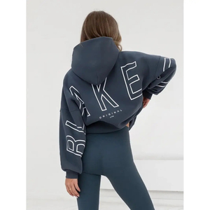 Sudadera de Hip Hop con capucha estampada a la moda europea americana 2025 Nueva ropa suelta de manga larga versátil gruesa con borde cruzado - Product Image 1