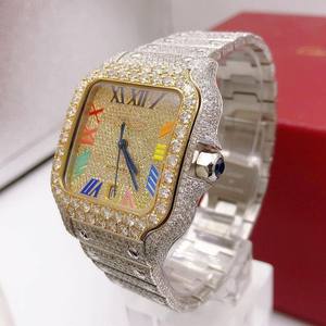 Top Tendance VVS Moissanite Diamant Coloré Cadran Romain Mécanique Automatique Hip Hop Montre Glacé Mode De Luxe Hommes Mode - Product Image 2